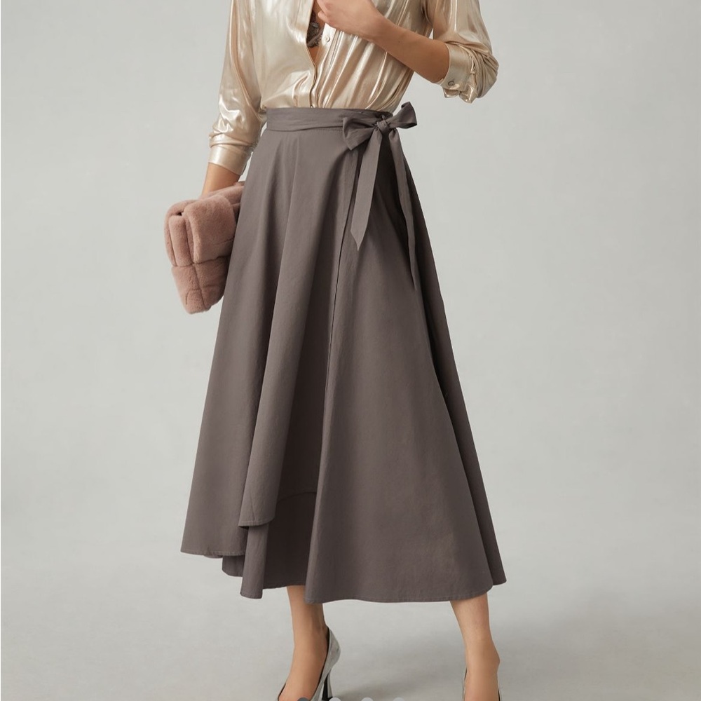Anthropologie Gray Maxi Skirt